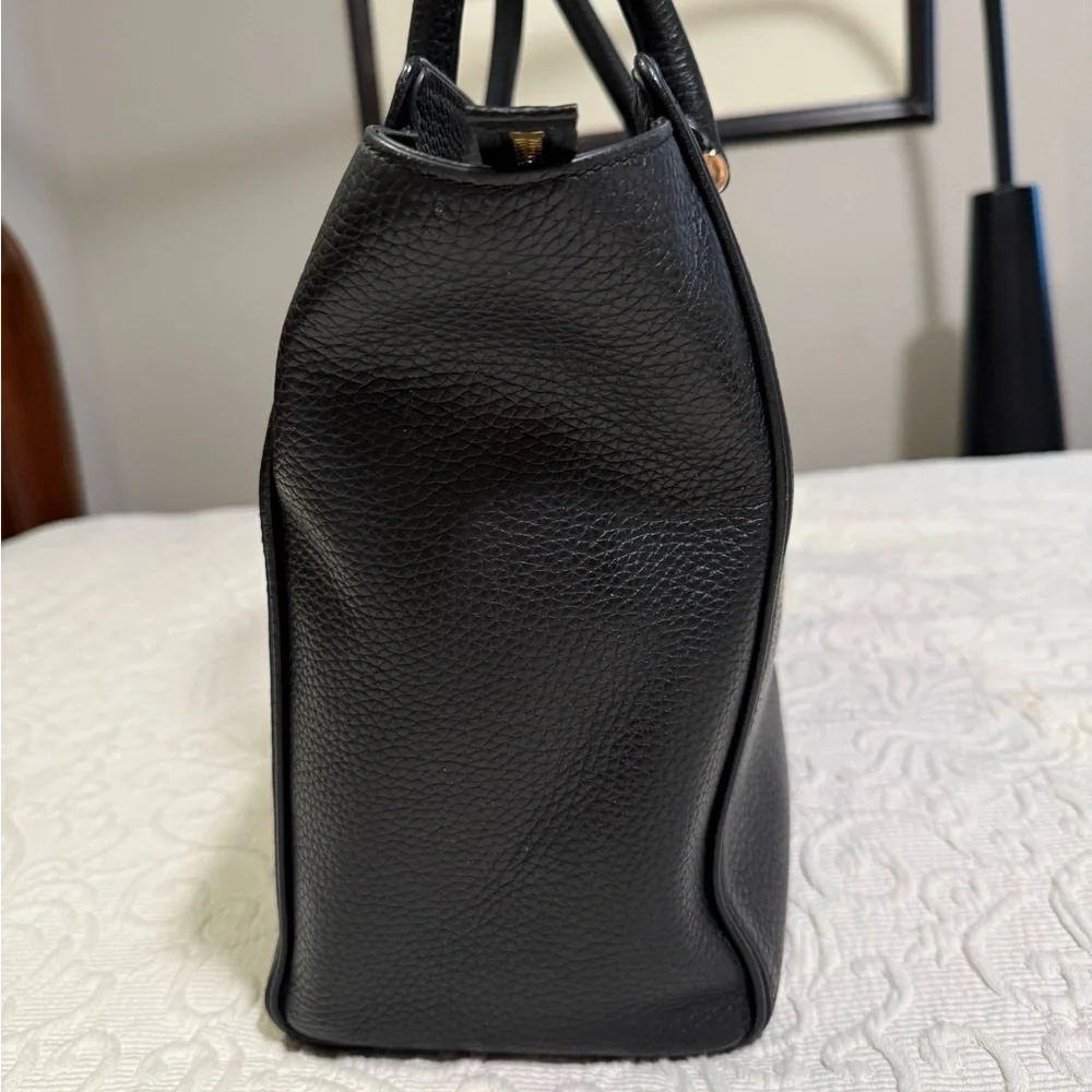 kate spade Black Pebbled Leather Satchel with Gold Hardware